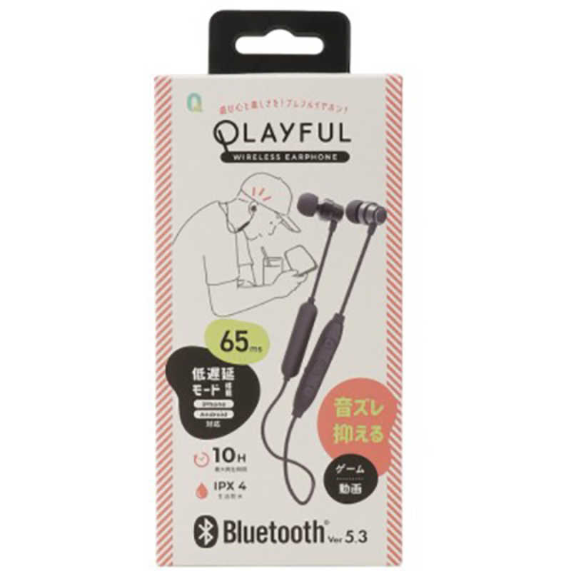 クオリティトラストジャパン クオリティトラストジャパン Bluetooth ver5.3 低遅延ステレオイヤホン ブラック PLAYFUL  QB-081CBK QB-081CBK