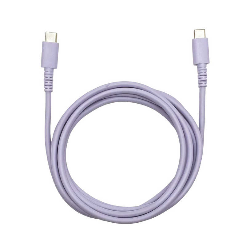 クオリティトラストジャパン クオリティトラストジャパン PD対応 USB Type-C to Type-Cやわらかいのに切れにくいケーブル 2m パープル QTC-0417PU QTC-0417PU