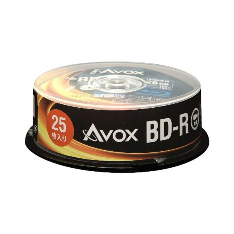 AVOX AVOX 録画用BD-R 1-4倍速 25GB 25枚(インクジェットプリンタ対応) BR130RAPW25PA BR130RAPW25PA