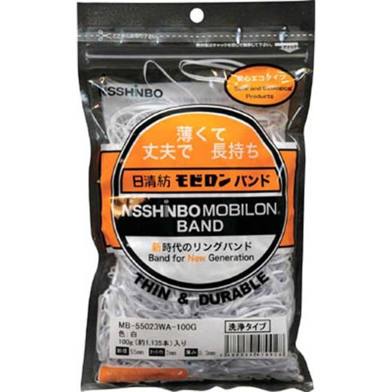 日清紡 日清紡 モビロンバンド100X6X0.3白/洗浄タイプ100G (1袋205本) MB10063WA100G MB10063WA100G