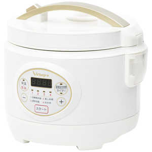 ＜コジマ＞ VIALEGRE 糖質カット炊飯器 3合 ホワイト VIRCL3AWT画像