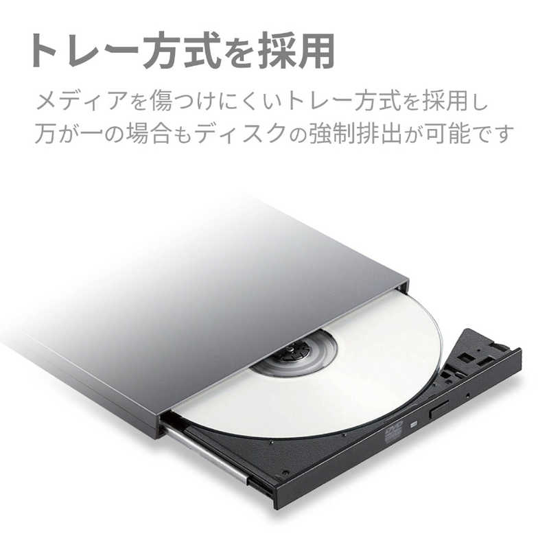 エレコム　ELECOM エレコム　ELECOM ポータブルDVDドライブ USB-A／USB-C［USB3.0・Mac／Win・USBバスパワー］ M-DISC対応　グレー LDR-PVB8U3MGY グレｰ LDR-PVB8U3MGY グレｰ