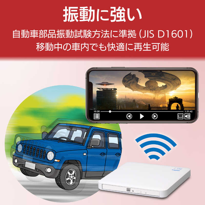 エレコム　ELECOM エレコム　ELECOM WiFi対応DVDディスクドライブ 5GHz iOS_Android対応 DVD再生対応 USB3.0 ホワイト LDR-PS5GWU3PWH LDR-PS5GWU3PWH