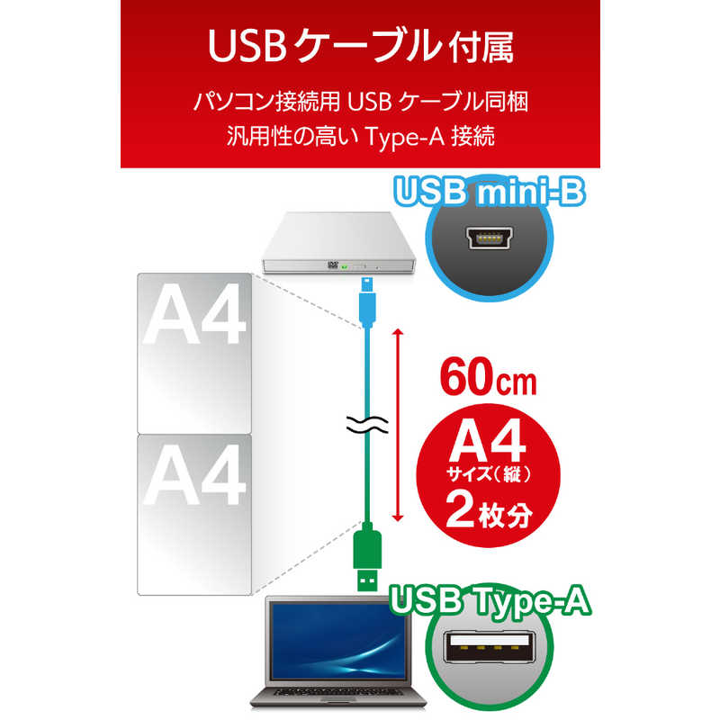 エレコム　ELECOM エレコム　ELECOM 【アウトレット】ポータブルDVDドライブ USB2.0 薄型 オールインワンソフト付 ホワイト LDR-PMK8U2VWH [USB-A] LDR-PMK8U2VWH [USB-A]