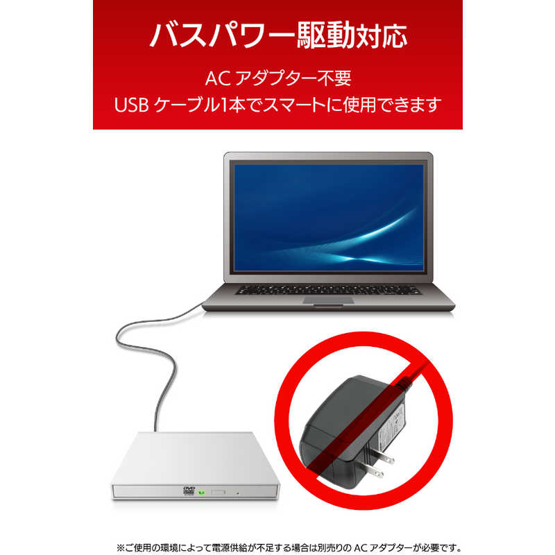 エレコム　ELECOM エレコム　ELECOM 【アウトレット】ポータブルDVDドライブ USB2.0 薄型 オールインワンソフト付 ホワイト LDR-PMK8U2VWH [USB-A] LDR-PMK8U2VWH [USB-A]