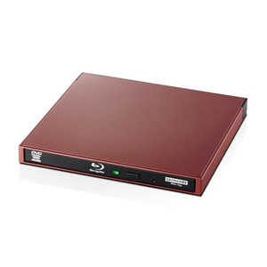 ロジテック Blu-rayディスクドライブ/USB3.0/スリム/書キ込ミソフト付/UHDBD対応/レッド レッド LBDPWA6U3LRD