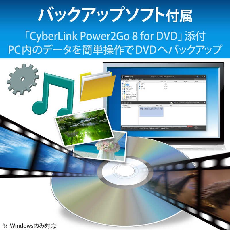 エレコム　ELECOM エレコム　ELECOM ポータブルDVDドライブ USB3.2(Gen1) M-DISC対応 書き込みソフト付 Type-Cケーブル付 ホワイト LDR-PML8U3CLWH LDR-PML8U3CLWH