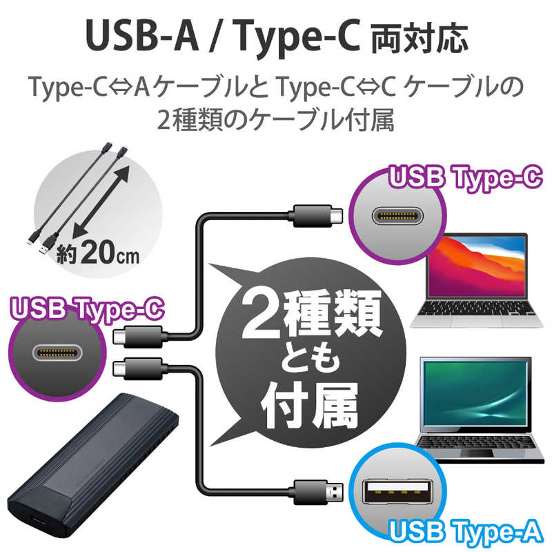 エレコム　ELECOM エレコム　ELECOM SSDケース USB-C+USB-A接続 ブラック LGB-PNV02UC LGB-PNV02UC