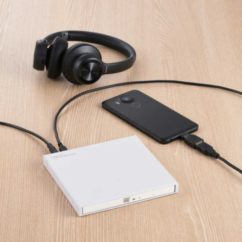 エレコム　ELECOM エレコム　ELECOM 【アウトレット】スマホ タブレット 用 外付け CDレコーダー ドライブ ホワイト LDR-SM8URWH LDR-SM8URWH