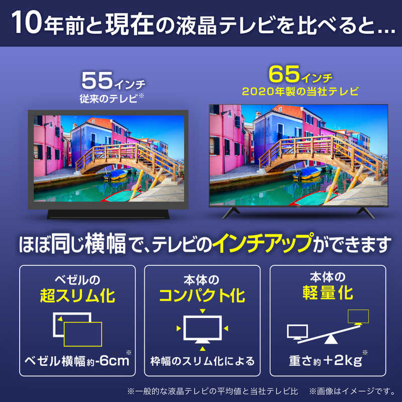 ハイセンス 液晶テレビ 65v型 4kチューナー内蔵 65a6g の通販 カテゴリ テレビ レコーダー ハイセンス 家電通販のコジマネット 全品代引き手数料無料