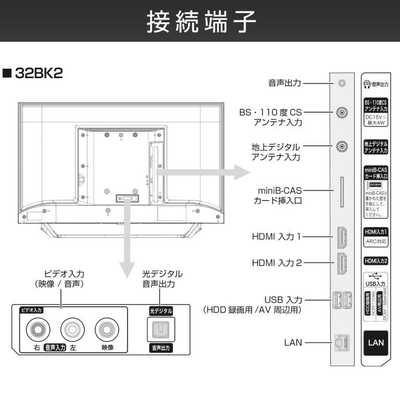 ハイセンス 液晶テレビ [ 32V型 / YouTube 対応 ] 32BK2 の通販