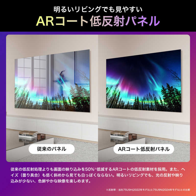 ハイセンス ハイセンス Mini LED液晶テレビ U9Nシリーズ [ 75V型 / Bluetooth対応 / 4K対応 / BS・CS 4Kチューナー内蔵 / YouTube 対応 ] 75U9N 75U9N