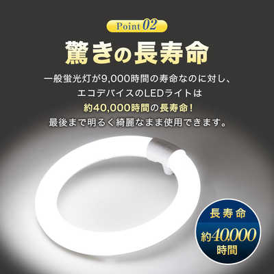エコデバイス 丸形 LEDサークルランプ Earth アース 32形 昼光色