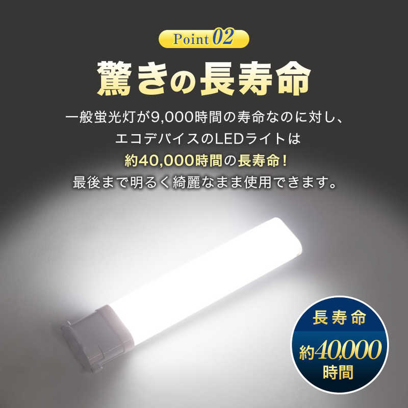 エコデバイス エコデバイス 18形LEDコンパクト形蛍光灯(LED FPL)昼光色 FPL18LED-N FPL18LED-N