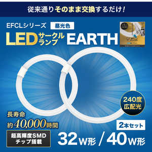 エコデバイス 32形+40形LEDサークルランプ(昼光色) EFCL32･40LED-ES/28N