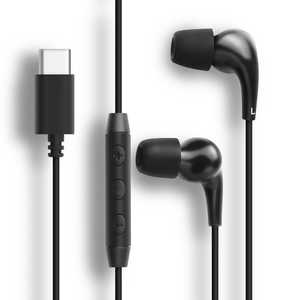 FSC Type-C接続イヤホン 低反発イヤーピース付＜ブラック＞ FS-CEMSLB01-BK