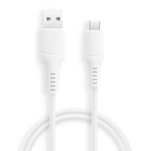 FSC USB-A to Type-C �[�d / �ʐM�P�[�u�� ���炩���V���R���� �����������^�C�v 1.0m �mUSB-A �� USB-C�n �z���C�g FS-UACSL100-WH