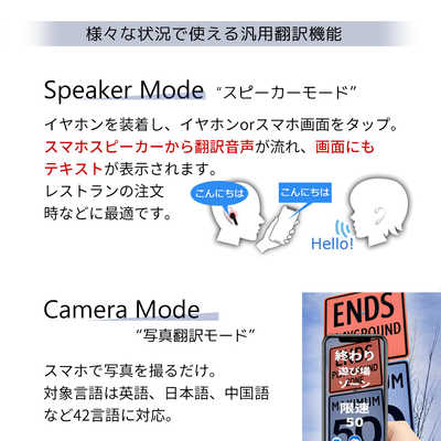 ウェザリージャパン AI翻訳機 ワイヤレスイヤホンとしても利用できる
