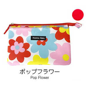HALKARINS Hanna Hula ハンナフラ 消臭抗菌フラットミニポーチ ポップフラワー HALKARINS Hanna Hula ハンナフラ 消臭抗菌フラットミニポーチ ポップフラワー