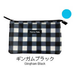HALKARINS Hanna Hula ハンナフラ 消臭抗菌フラットミニポーチ ギンガムブラック HALKARINS Hanna Hula ハンナフラ 消臭抗菌フラットミニポーチ ギンガムブラック