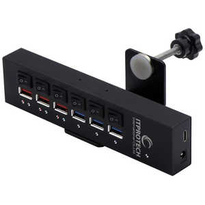 ITPROTECH USB3.2パワーハブBLACK IPT-POWER6HUB-BK2 ITPROTECH USB3.2パワーハブBLACK IPT-POWER6HUB-BK2