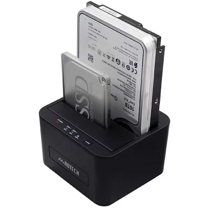 ITPROTECH ITPROTECH HDD/SSDスタンド クローン機能搭載 USB-A接続(Widnwos11対応) ［3.5インチ＆2.5インチ対応/SATA/2台］ブラック AOK-CLONE-U32 AOK-CLONE-U32