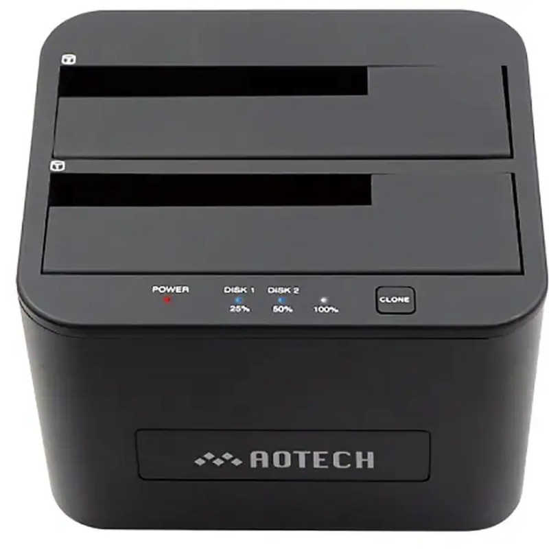 ITPROTECH ITPROTECH HDD/SSDスタンド クローン機能搭載 USB-A接続(Widnwos11対応) ［3.5インチ＆2.5インチ対応/SATA/2台］ブラック AOK-CLONE-U32 AOK-CLONE-U32