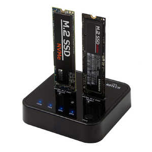 ITPROTECH SSD スタンド USB-C接続 (Mac/Windows11対応) ［M.2対応/NVMe/2台］ ブラック AOK-NVMECL-20G