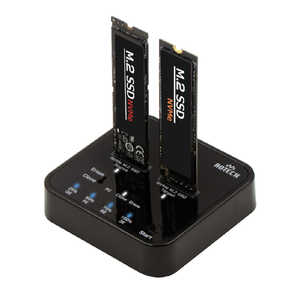 アオテック SSDスタンド USB-C接続 クローン＆イレース機能(Mac/Windows11対応)  ［M.2対応 / NVMe / 2台］ ブラック AOK-NVMERCL-20G