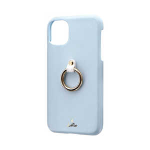 MSソリューションズ iPhone 11 6.1インチ SHELL RING Katie リング付ケース ブルー LP-IM19SRKBL