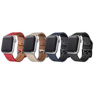 ܥ¥ Genuine Leather Watchband for Apple Watch 5 4 3(44 42mm) GWBIGAW01BLK(֥