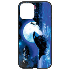 藤家 iPhone 12 mini 5.4インチ対応 ラッセン ガラスハイブリッド E. ORCA MOON ghp7041-bk-e-ip12