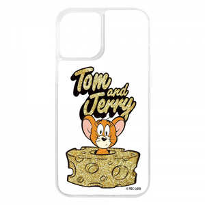 INGREM iPhone 12 mini 『トムとジェリー』 ラメ グリッターケース/チーズ IJ-WP26LG1G/TJ007