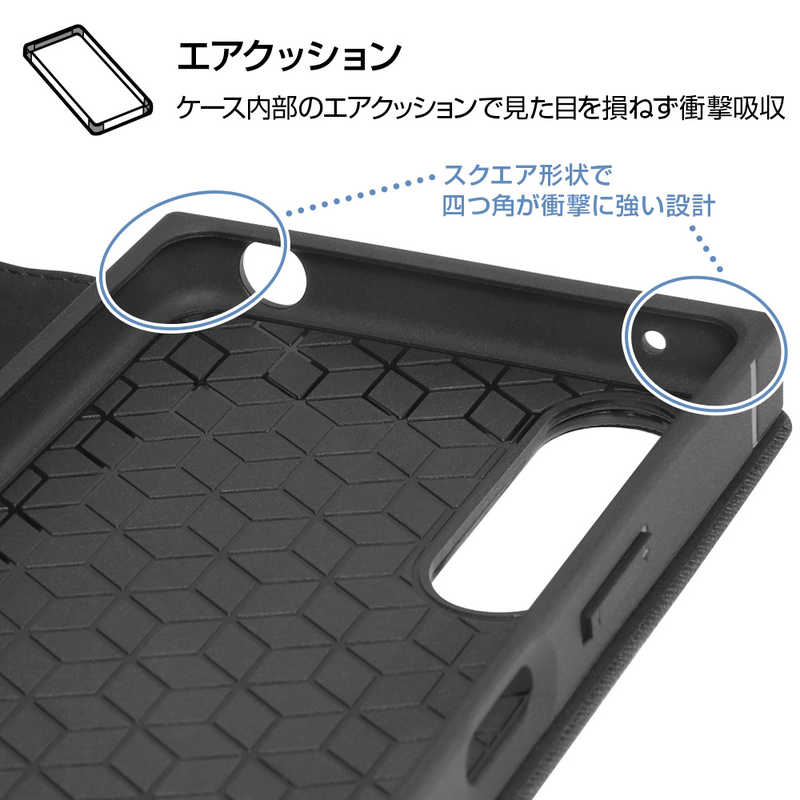 INGREM INGREM Xperia 10 IV 耐衝撃 手帳型レザーケース KAKU Durable ブルー/ライトグレー IN-RXP10M4TBC9/AGR IN-RXP10M4TBC9/AGR