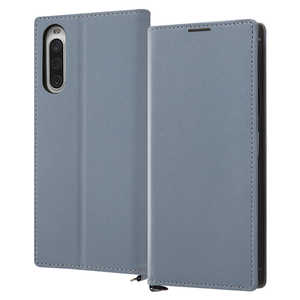 INGREM Xperia 10 IV 耐衝撃 手帳型レザーケース KAKU Durable ブルー/ライトグレー IN-RXP10M4TBC9/AGR