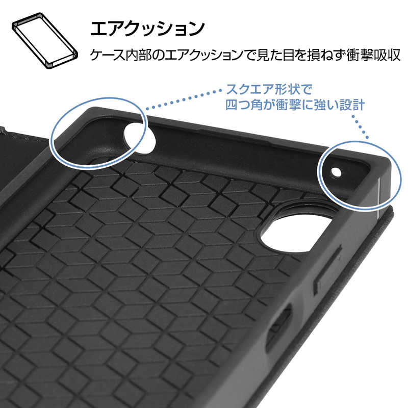 INGREM INGREM Xperia Ace III 耐衝撃 手帳型レザーケース KAKU Durable ブラック/ブラック IN-RXPAM3TBC9/BB IN-RXPAM3TBC9/BB