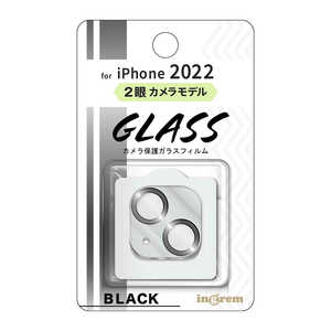 INGREM iPhone 14 用 ガラスフィルム カメラ メタリック 10H/ブラック IN-P3638FG/CAMB