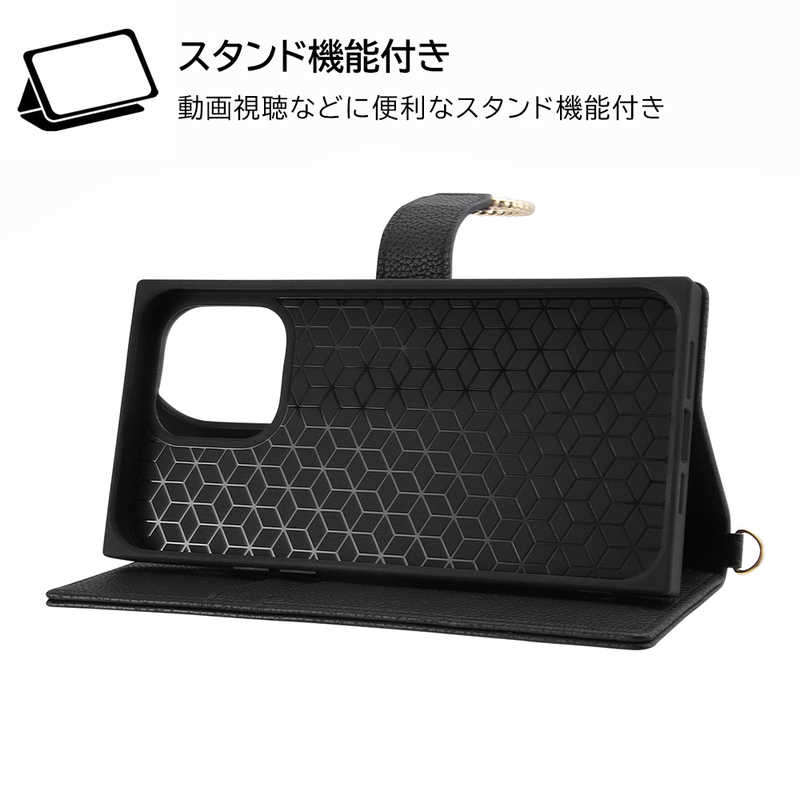 INGREM INGREM iPhone 14 Pro Max 耐衝撃 手帳型レザーケース KAKU Ring ブラック IN-P39TBC10/B IN-P39TBC10/B