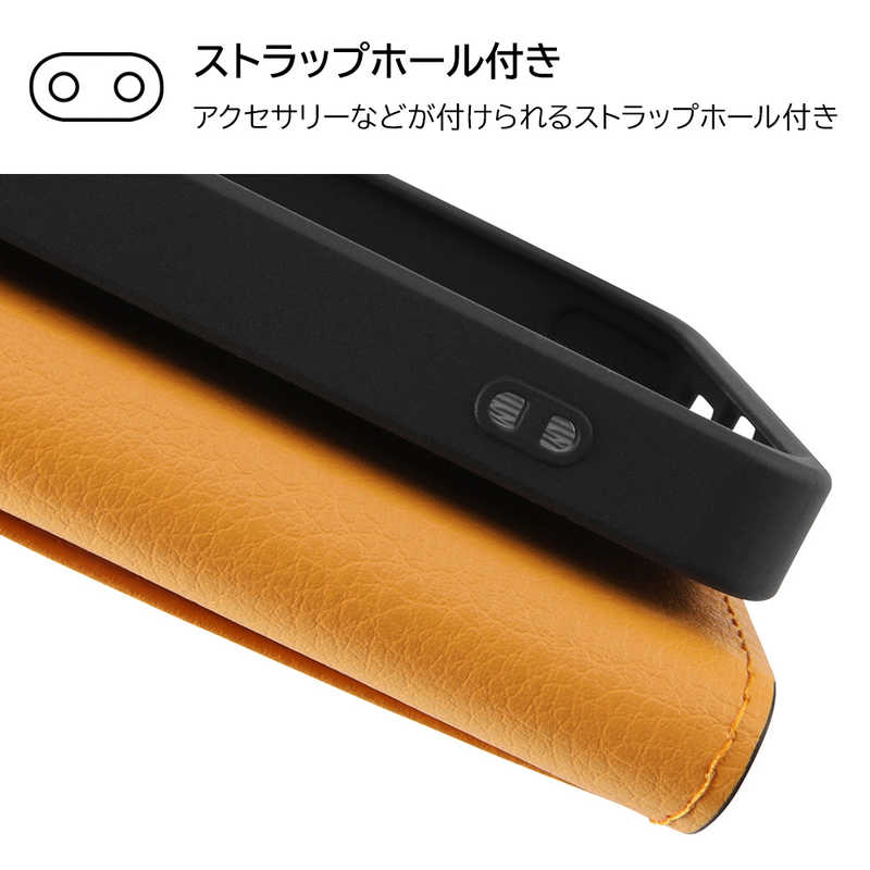 INGREM INGREM iPhone 14 Pro Max 耐衝撃 手帳型レザーケース シンプル/ブラック/オレンジ IN-P39ELC8/BOR IN-P39ELC8/BOR