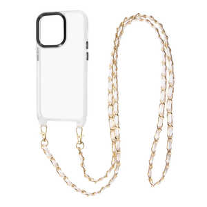 INGREM iPhone 14 Pro ハイブリッドケース ショルダーストラップ付/クリア/ホワイト ISP37STC1CMCW INGREM iPhone 14 Pro ハイブリッドケース ショルダーストラップ付/クリア/ホワイト ISP37STC1CMCW