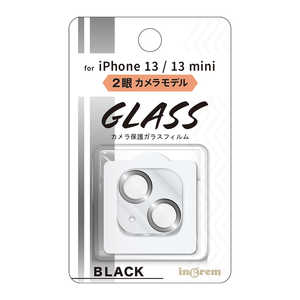 INGREM iPhone 13 mini 13 ガラスフィルム カメラ メタリック 10H ブラック INP3031FGCAMB