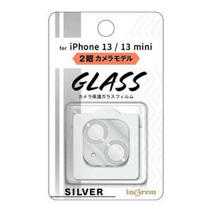 INGREM iPhone 13 mini 13 ガラスフィルム カメラ メタリック 10H シルバー INP3031FGCAMSV