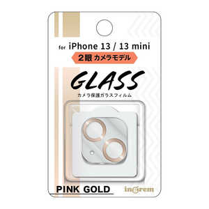 INGREM iPhone 13 mini 13 ガラスフィルム カメラ メタリック 10H ピンクゴールド INP3031FGCAMPG