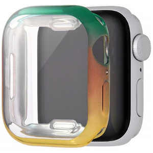 INGREM TPUソフトケース META グラデーションカラー/グリーン/イエロー イングレム (Apple Watch Series 8/7 41mm/SE(第2/1世代) 40mm)対応 IS-AW41PFC6/GY