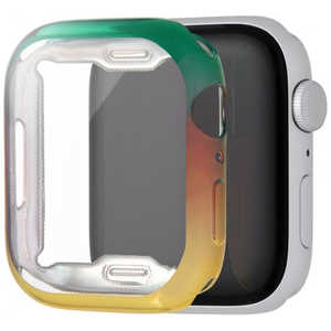 INGREM TPUソフトケース META グラデーションカラー/グリーン/イエロー イングレム (Apple Watch Series 8/7 45mm/SE(第2/1世代) 44mm)対応 IS-AW45PFC6/GY