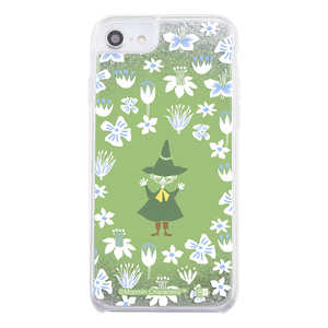 INGREM iPhone SE(第3/2世代)/ 8 / 7 『ムーミン』 ラメ グリッターケース / スナフキン フラワー IJAP76LG1SMT39