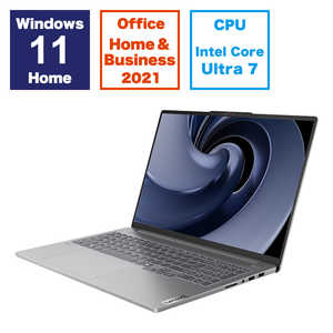 レノボジャパン Lenovo ノートパソコン IdeaPad Pro 5i Gen 9 [ 16型 / Win11 Home / Core Ultra 7 / 16GB / 512GB / Office ] アークティックグレー 83D4001AJP