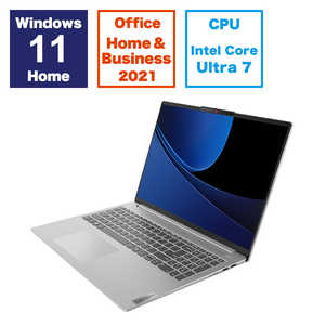 レノボジャパン　Lenovo ノートパソコン IdeaPad Slim 5i Gen 9 [16.0型 /Win11 Home /Core Ultra 7 /16GB /512GB /Office H&B] クラウドグレー 83DC001QJP