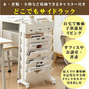 MIRAION 本・書類・小物など収納できるキャスター付き「どこでもサイドラック」 MC-3B5L01-BL MIRAION 本・書類・小物など収納できるキャスター付き「どこでもサイドラック」 MC-3B5L01-BL