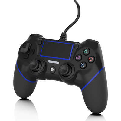 レンジライフ PS4用有線コントローラブラック＆ブルー RL